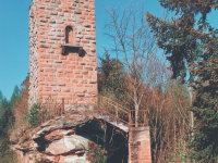 Burgruine Neu-Erfenstein, Bergfried von Osten, 1996 (Aufnahme: Hubert Puhl)