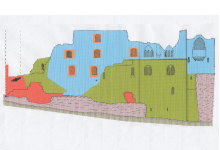 Burgruine Frankenstein, Baualterplan der Wohngebäude (Zeichnung: Dieter Barz)