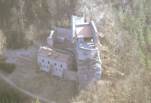 Burgruine Spangenberg, Luftaufnahme von S&uuml;dwesten, 1994 (Aufnahme: Manfred Czerwinski, Institut f&uuml;r pf&auml;lzische Geschichte und Volkskunde)