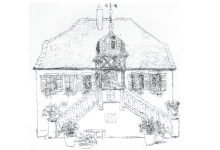 Rathaus von Deidesheim, Radierung von Ruth Schell